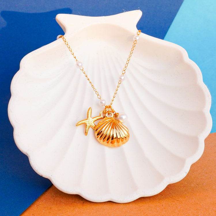 SEASHELL PEARL NECKLACE