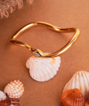 SEA SNOW CUFF GOLD BRACELET